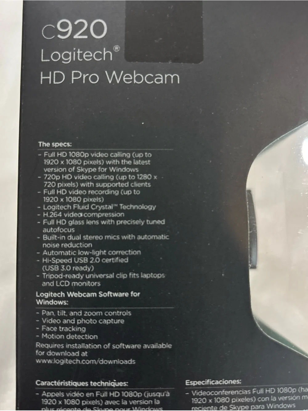 Logitech C920 (960-000764) HD Pro Webcam - Black New in Box
